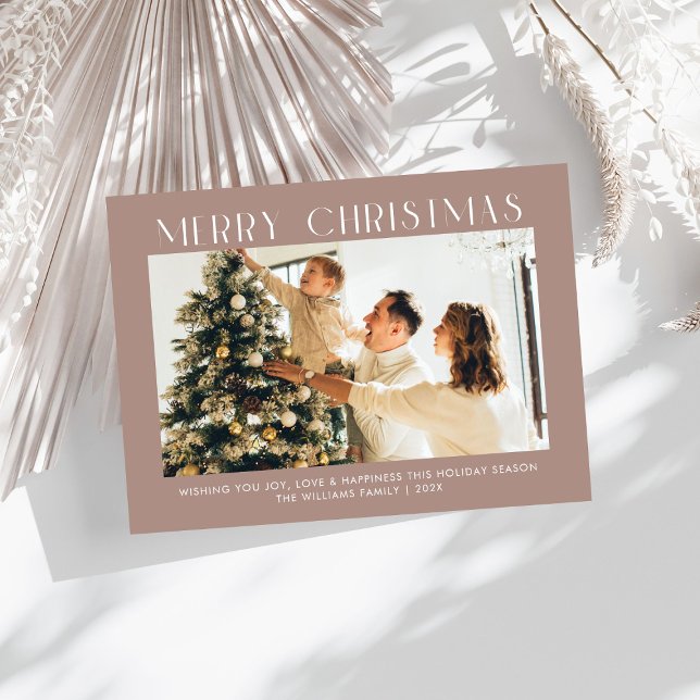 Cartes Pour Fêtes Annuelles Moderne Joyeux Noël Branché une photo famille (Créateur téléchargé)