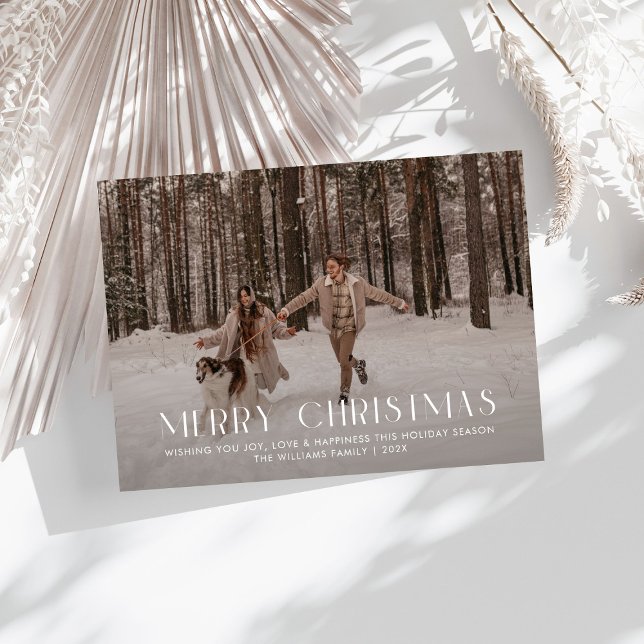 Cartes Pour Fêtes Annuelles Moderne Joyeux Noël Branché une photo famille (Créateur téléchargé)