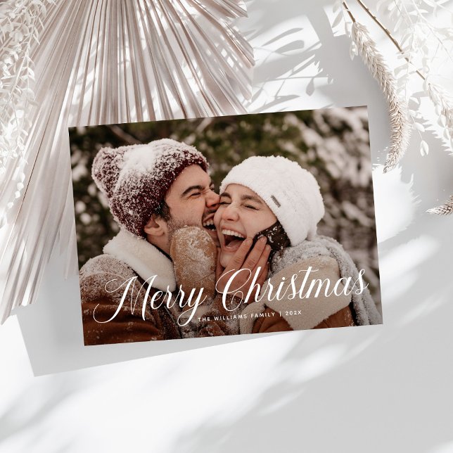 Cartes Pour Fêtes Annuelles Moderne Joyeux Noël Branché une photo famille (Créateur téléchargé)