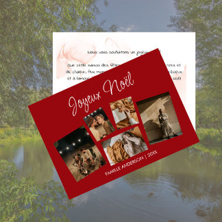 Cartes Pour Fêtes Annuelles Moderne Joyeux Noël Collage de Photos de Fêtes