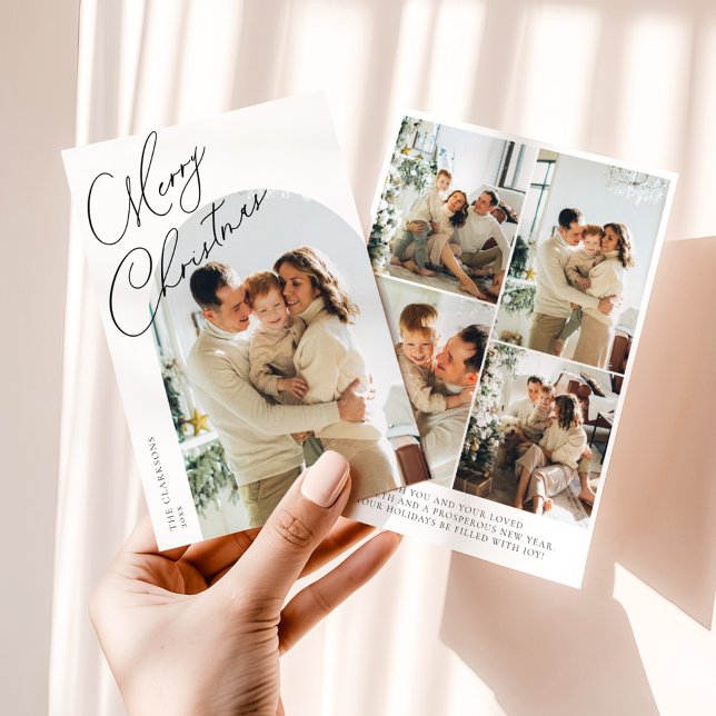 Cartes Pour Fêtes Annuelles Moderne Joyeux Noël écriture Arc (Créateur téléchargé)