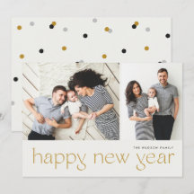 Moderne Minimal Bonne Année Deux Vacances Photo Ca