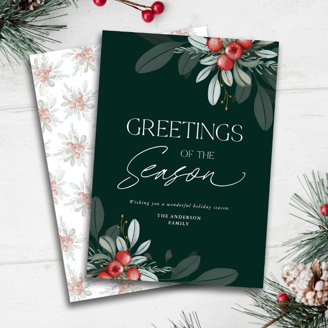 Cartes Pour Fêtes Annuelles Moderne minimal Élégante verdure de Noël (Créateur téléchargé)