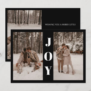 Cartes Pour Fêtes Annuelles Moderne minimal Joie Noël Noir 3 Photo