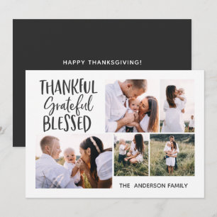 Cartes Pour Fêtes Annuelles moderne minimale 4 photo de thanksgiving 4 juillet