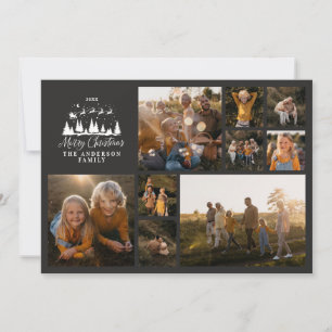 Cartes Pour Fêtes Annuelles Moderne minimaliste collage photo Noël élégant