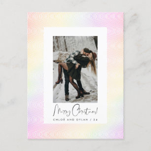 Cartes Pour Fêtes Annuelles Moderne minimaliste Pastel Wavy Guilloché Couple P