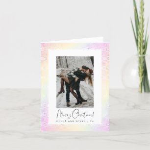 Cartes Pour Fêtes Annuelles Moderne minimaliste Pastel Wavy Guilloché Couple P