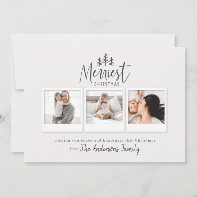 Cartes Pour Fêtes Annuelles moderne minimaliste rustique multi photo (Devant)