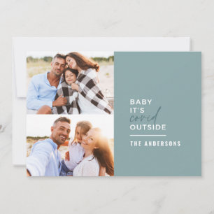 Cartes Pour Fêtes Annuelles Moderne minime typographie photo bébé son covid