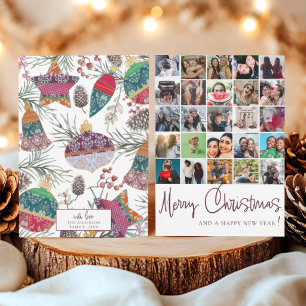 Cartes Pour Fêtes Annuelles Moderne motif de Noël en collage de 25 photos