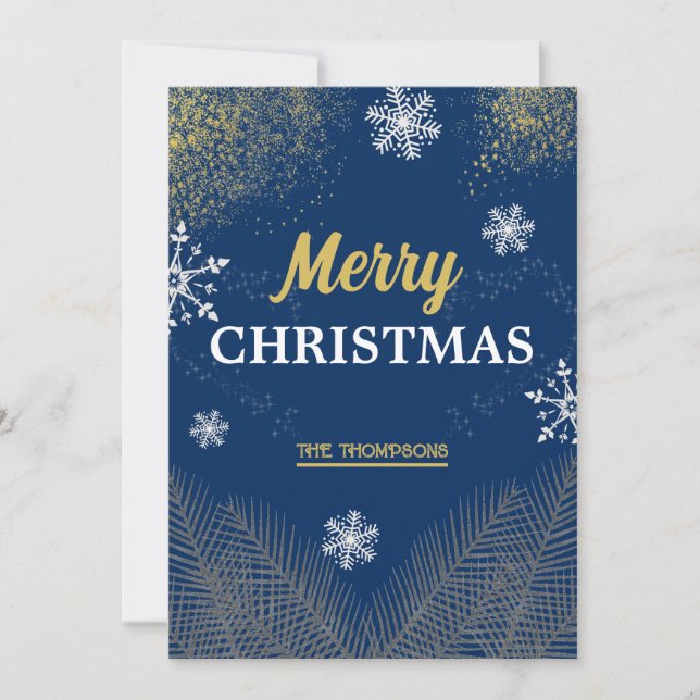 Cartes Pour Fêtes Annuelles Moderne neflake pinède marine hiver merry noël (Devant)