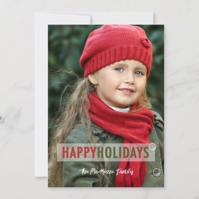 Cartes Pour Fêtes Annuelles Moderne Noël avec superposition de photo (Devant)
