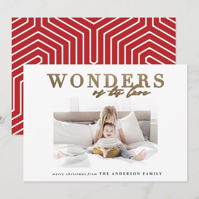 Cartes Pour Fêtes Annuelles Moderne or religieux chic or multi photo Noël (Devant / Derrière)