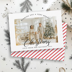 Cartes Pour Fêtes Annuelles Moderne Photo de Famille Lumineuse pour Noël