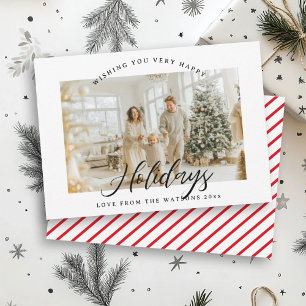 Cartes Pour Fêtes Annuelles Moderne Photo de Famille Lumineuse pour Noël