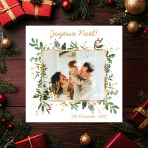 Cartes Pour Fêtes Annuelles Moderne Photo de Verdure Botanique Joyeux Noel