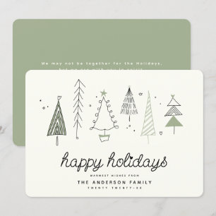 Cartes Pour Fêtes Annuelles Moderne Retro Whimsical Petite Forêt Famille