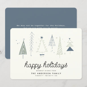 Cartes Pour Fêtes Annuelles Moderne Retro Whimsical Petite Forêt Famille