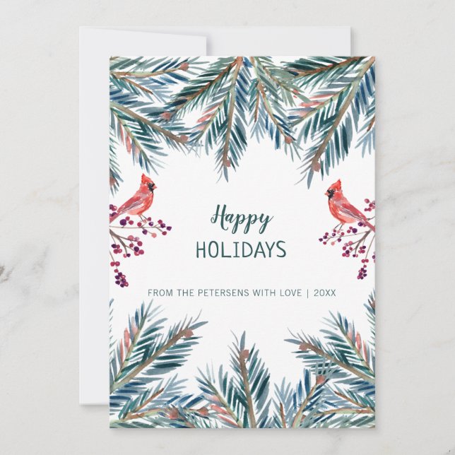 Cartes Pour Fêtes Annuelles Moderne rustique Joyeuses Fêtes écriture non photo (Devant)