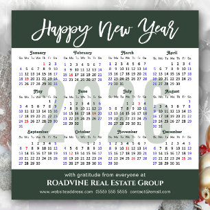 Cartes Pour Fêtes Annuelles Moderne Sage Green Business 2025 Calendrier Simple