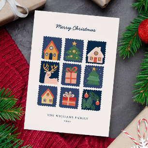 Cartes Pour Fêtes Annuelles Moderne Scandi avec Icônes de Fête Non-Photo