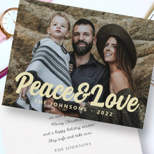 Cartes Pour Fêtes Annuelles Moderne Simple Cursive Script Grey Photo de famill