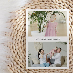 Cartes Pour Fêtes Annuelles Moderne simple modifiable Joyeux Noël Trois photos