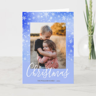Cartes Pour Fêtes Annuelles Moderne simple neige violet Joyeux Noël Photo