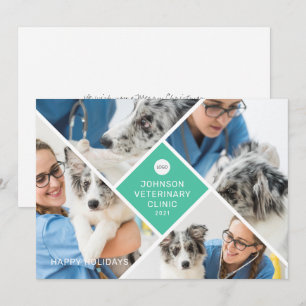 Cartes Pour Fêtes Annuelles Moderne Simple Quatre Photo et Logo Vacances d'aff