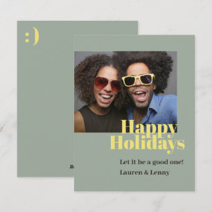 Cartes Pour Fêtes Annuelles Moderne tendance Gras brillant Happy Script Photo