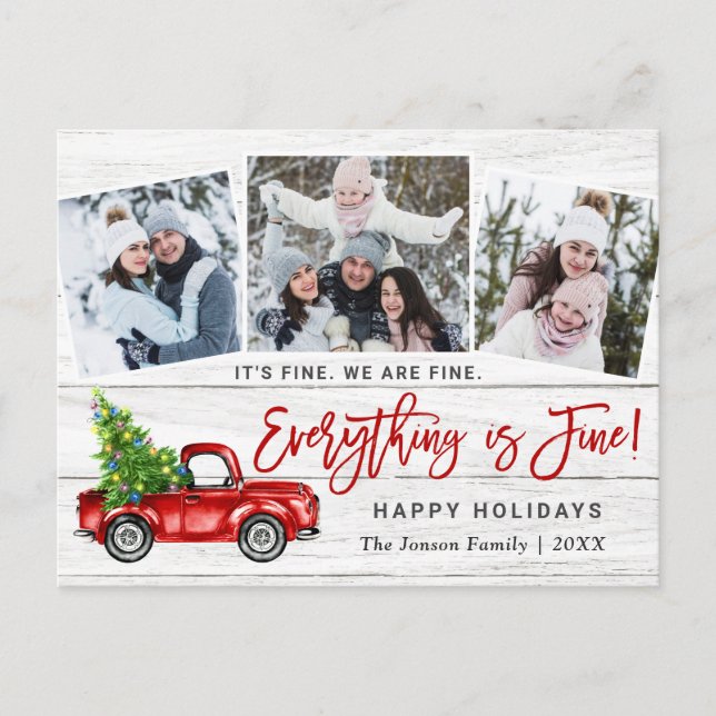 Cartes Pour Fêtes Annuelles Moderne Tout est fin Noël 3 Photo (Devant)