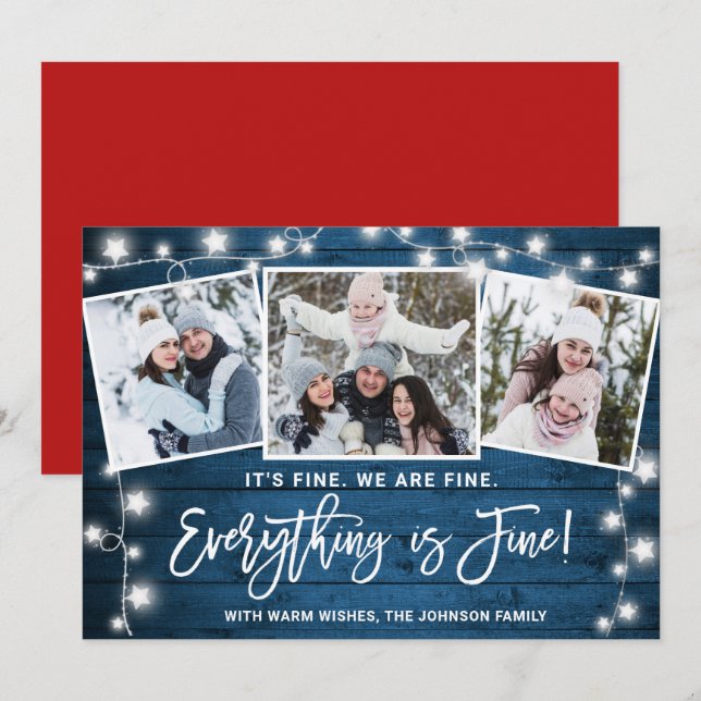 Cartes Pour Fêtes Annuelles Moderne Tout est fin Noël 3 Photo (Devant / Derrière)