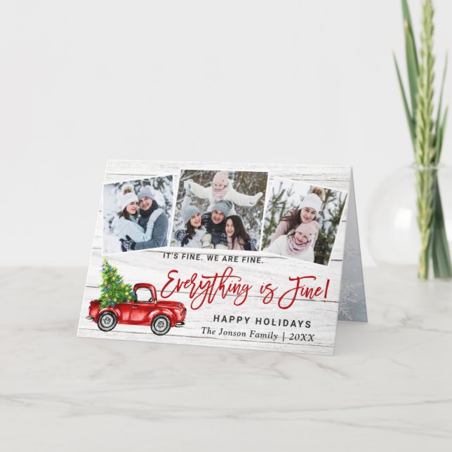 Cartes Pour Fêtes Annuelles Moderne Tout est fin Noël 3 Photo (Devant)
