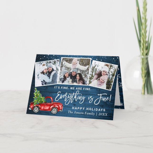 Cartes Pour Fêtes Annuelles Moderne Tout est fin Noël 3 Photo (Devant)