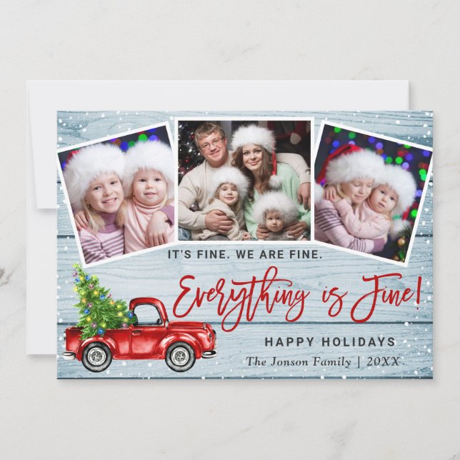 Cartes Pour Fêtes Annuelles Moderne Tout est fin Noël 3 Photo (Devant)