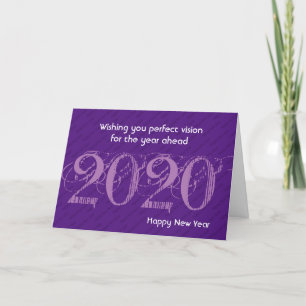 Cartes Pour Fêtes Annuelles Moderne violet 20:20 Vision HEUREUSE NOUVELLE ANNÉ