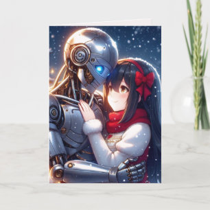 Cartes Pour Fêtes Annuelles Moe Chatbot Love Homme Femme Robot Anime Noël