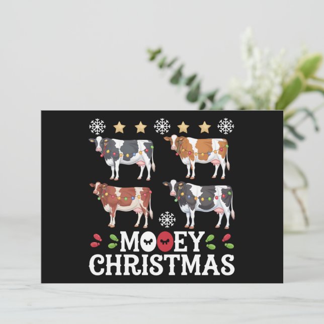 Cartes Pour Fêtes Annuelles Moey Christmas Cow Lover Ferme de vacances Agritou (Debout devant)