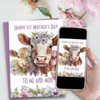 Moi et Moo Mignonne Mère et Veau Fête des Mères