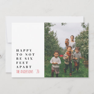 Cartes Pour Fêtes Annuelles Moins moderne typographie photo rouge
