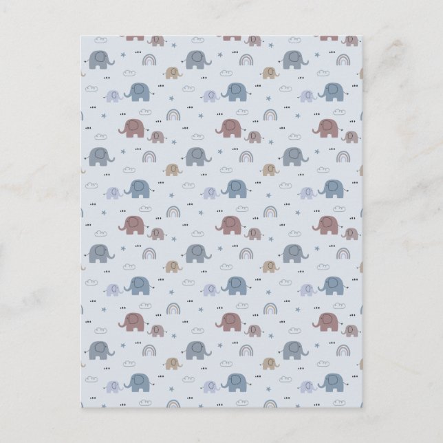 Cartes Pour Fêtes Annuelles Mom & Baby Elephant Pattern Shower Curtain (Devant)