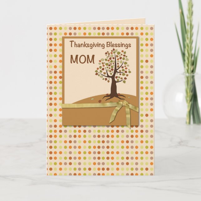 Cartes Pour Fêtes Annuelles MOM, Bénédiction de Thanksgiving, Pois (Devant)