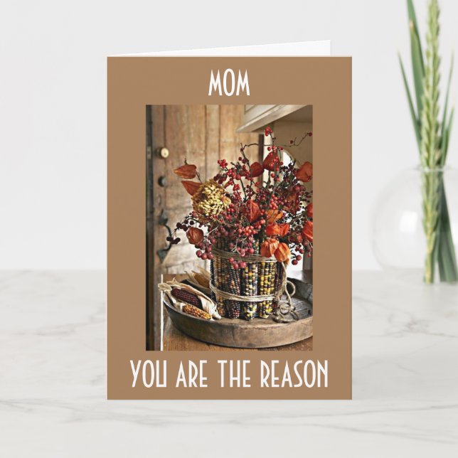 CARTES POUR FÊTES ANNUELLES ***MOM*** MERCI POUR "VOUS" EN REMERCIANT (Devant)