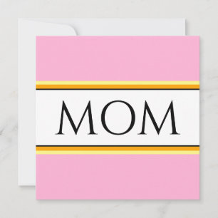 Cartes Pour Fêtes Annuelles MOM Texte Plutôt rose Blanc Orange Noir Blancs