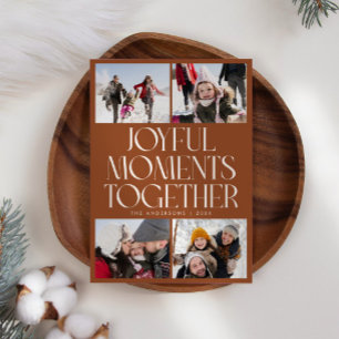 Cartes Pour Fêtes Annuelles Moments Joyeux Ensemble Terracotta Multi Photo