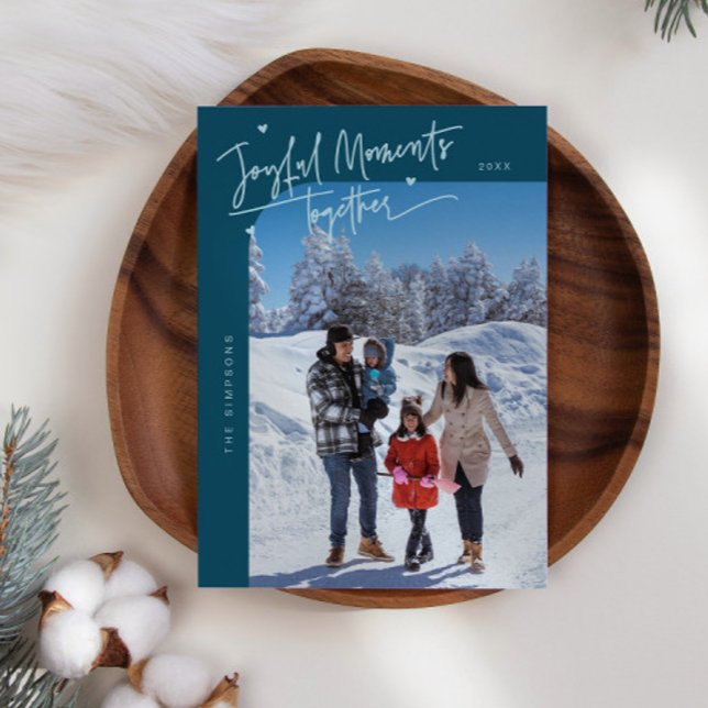 Cartes Pour Fêtes Annuelles Moments joyeux Ensemble Turquoise Photo de Noël (Créateur téléchargé)