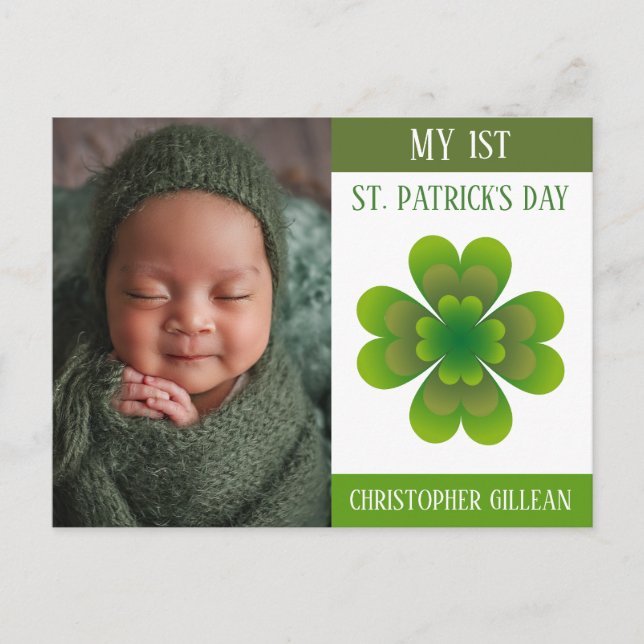 Cartes Pour Fêtes Annuelles Mon 1er Shamrock photo de la Saint Patrick (Devant)