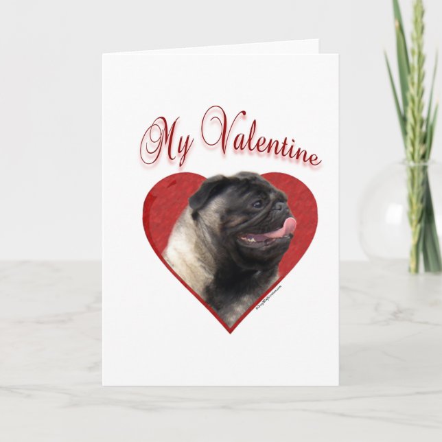 Cartes Pour Fêtes Annuelles Mon Carlin Valentine (Devant)