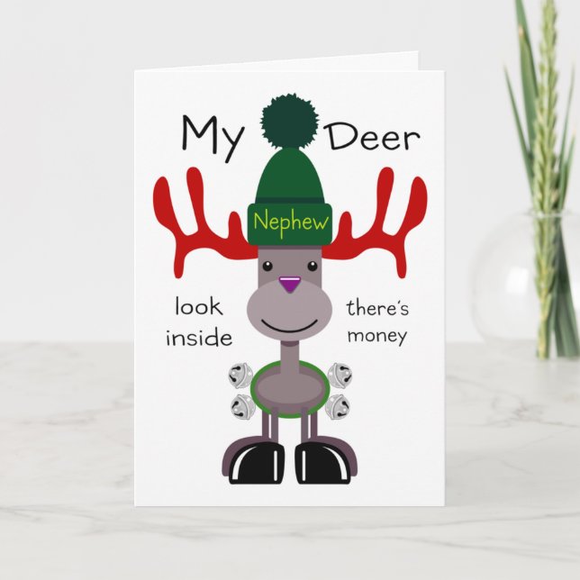Cartes Pour Fêtes Annuelles Mon Deer Nephew (Devant)